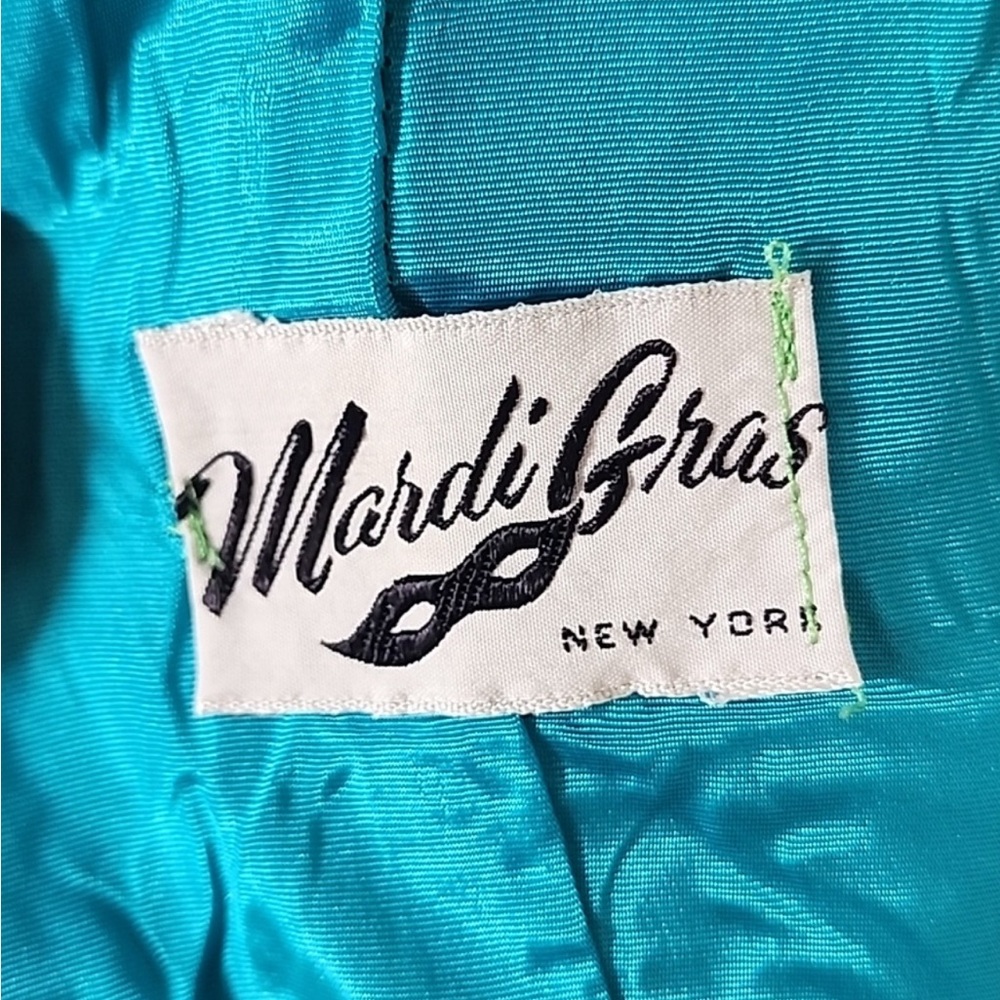 Mardis Gras Vintage Green Floral Dress - Picture 5 of 9